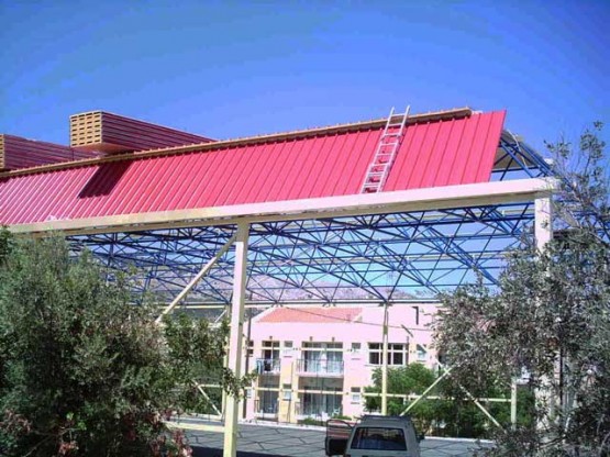 Cladding of space frame for Chios indoor court