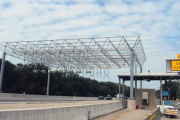 Space frame toll station in Spring Valley, New York