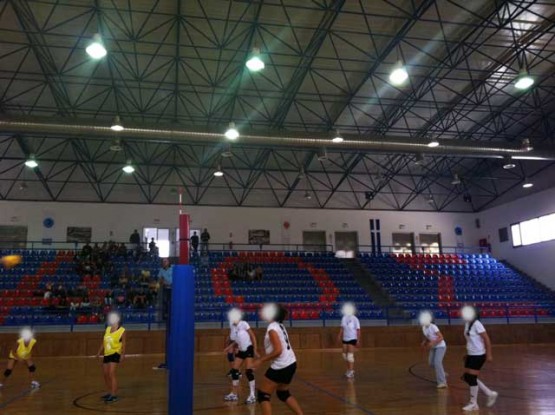 Space frame roof structure for indoor stadium in Santorini